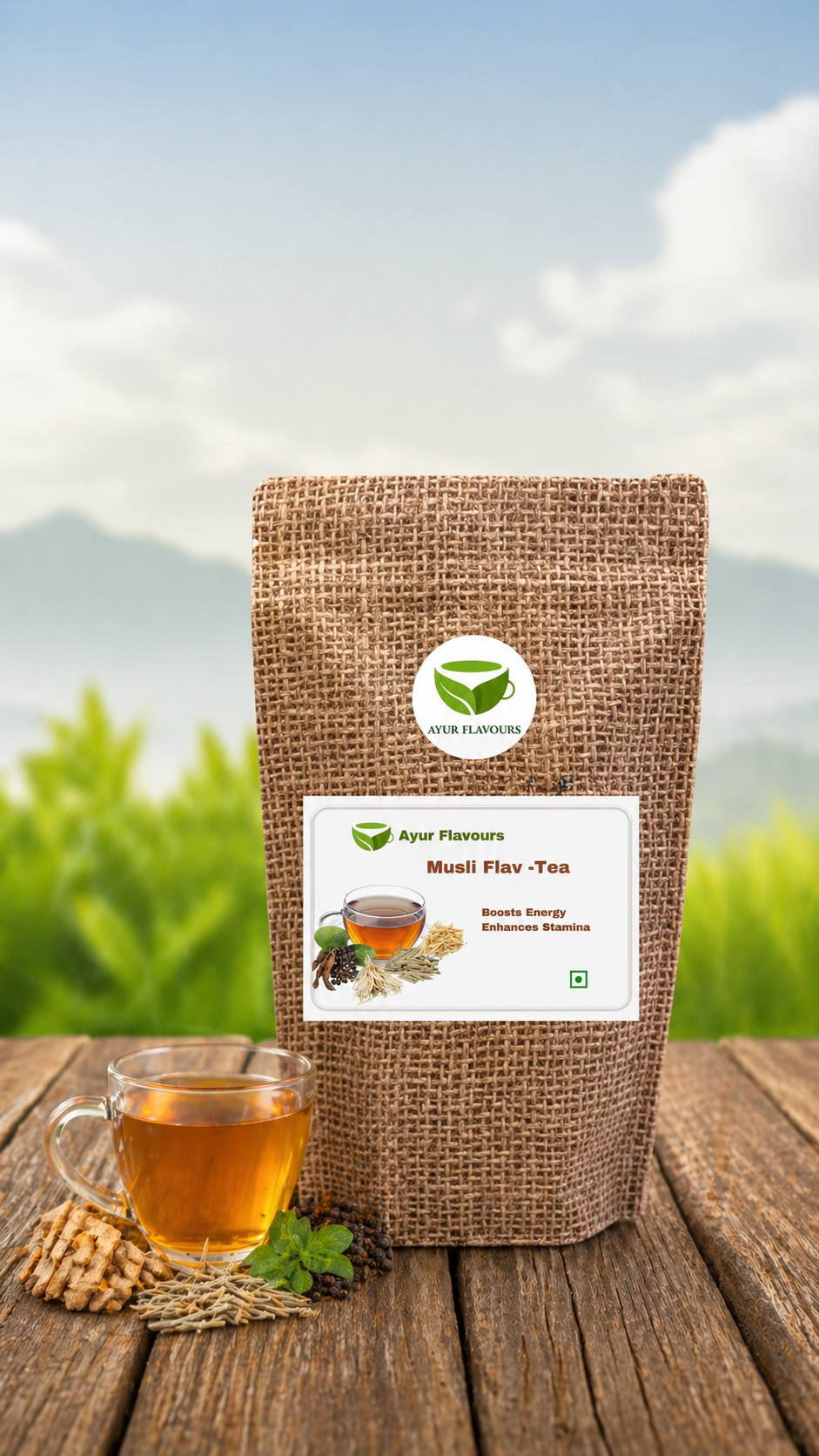 Musli Flav Tea by My Store shown in a clear image featuring the tea packaging with vibrant branding and product details.