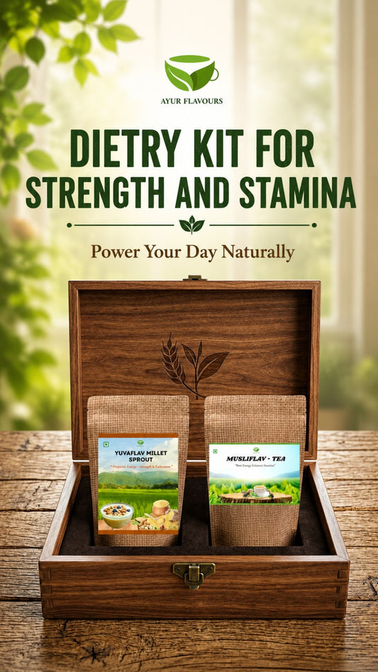 Dietry kit for strength and stamina from My Store, featuring supplements and fitness accessories on a clean background.